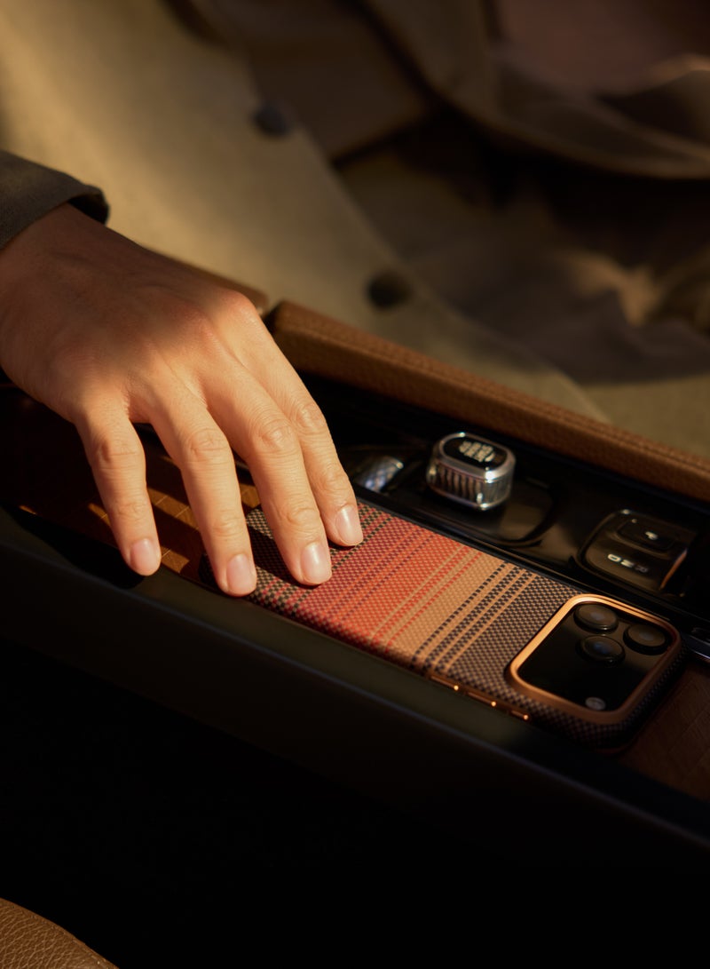 بيتاكا حافظة Aramid UltraGuard لـ iPhone 17 Pro Max / متوافقة مع MagSafe / حماية بمعيار عسكري / مقاومة للخدوش / نحيفة وخفيفة الوزن / غطاء خلفي / زر محسّن بتقنية كابتيف - غروب الشمس - Image 4