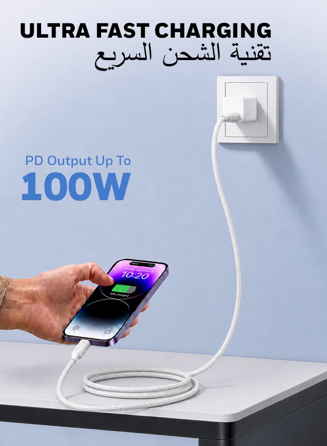 هوني ويل كابل USB 3.1 من نوع C إلى نوع C، 4 أقدام (1.2 متر)، أقصى خرج 5 أمبير 100 واط، QC 3.0، شحن سريع، متوافق مع أجهزة آبل، الهواتف الذكية، أجهزة الكمبيوتر المحمولة، بنوك الطاقة، الأجهزة اللوحية، سماعات الرأس، مكبرات الصوت - - Image 5
