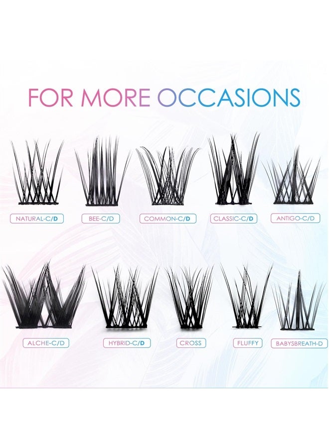 LANKIZ DIY Eyelash Extensions,Individual Lash Extensions Clusters,154 Clusters, Soft and Lightweight 12mm Only Mix Resuale Wide Band Cluster Lashes for Home use (Natural D curl) - Image 4