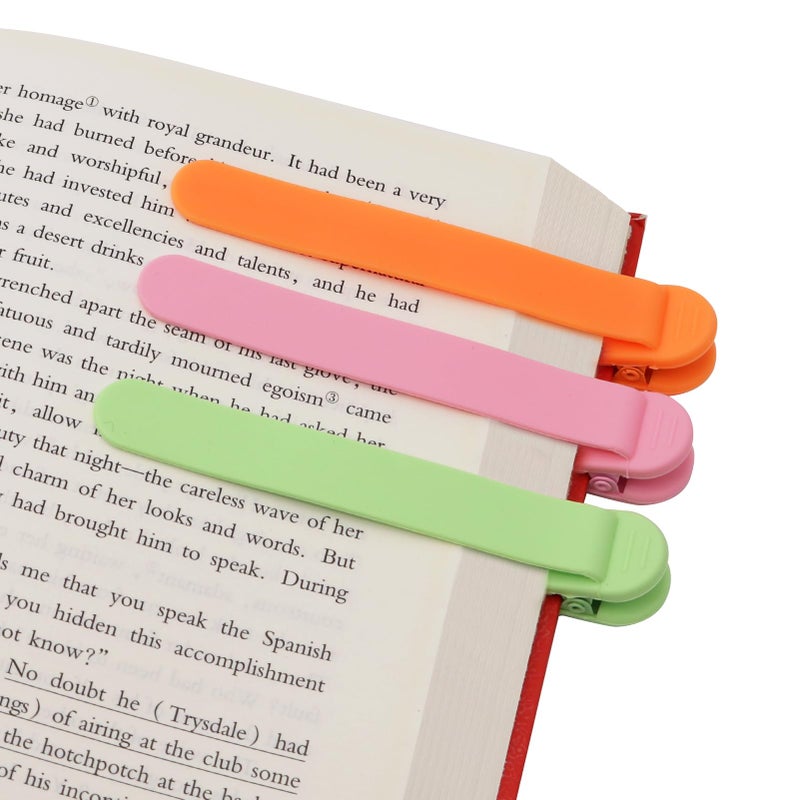 Smuk 3Pcs Automatic Silicone Bookmark  Unique Bookmark Page Keeper For Reading Lovers Women Men Kids Teachers  Book Page Holder Markers Clip Book Marks Reading Accessories Gifts - Image 1