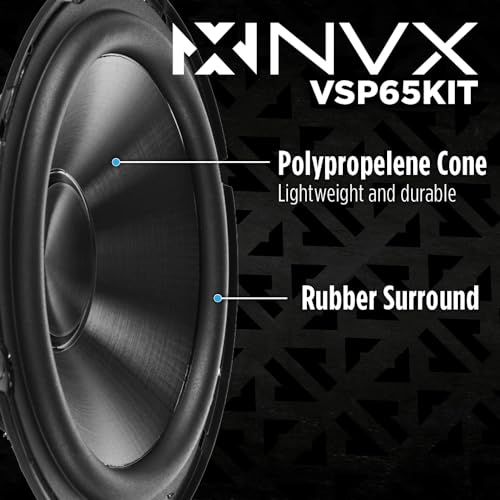 NVX® VSP65KIT 6.5" Premium Car Speakers, 750W Max, 250W RMS, 2-Way 6-1/2 inch Component System w/ 1" Silk Dome Tweeters & Passive X-Overs, Easy to Install in Cars/Trucks/Doors (Pair) - Image 2