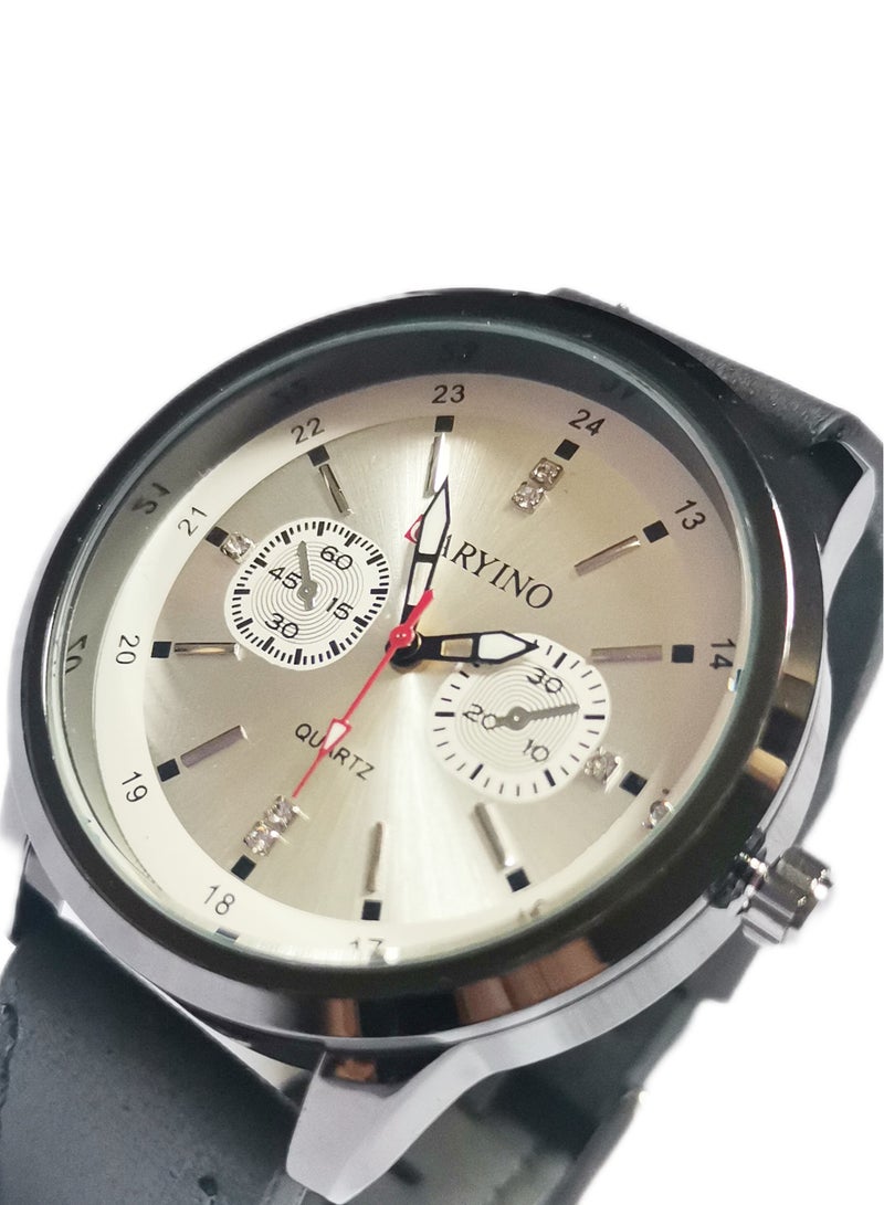 CARYINO Men's Watch with Set of High-end Leather Bracelets  - Image 2