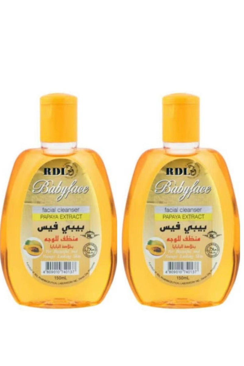 ار دي ال منظف الوجه بيبي فيس بخلاصة البابايا 150 مل قطعتين