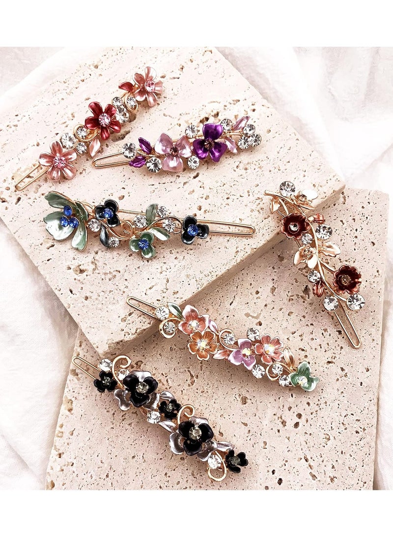 Lizzie Kay 6PCS Colorful Vintage Flower Design Metal Hair Barrette Tige Boule Accessories Women Girls  - Image 2