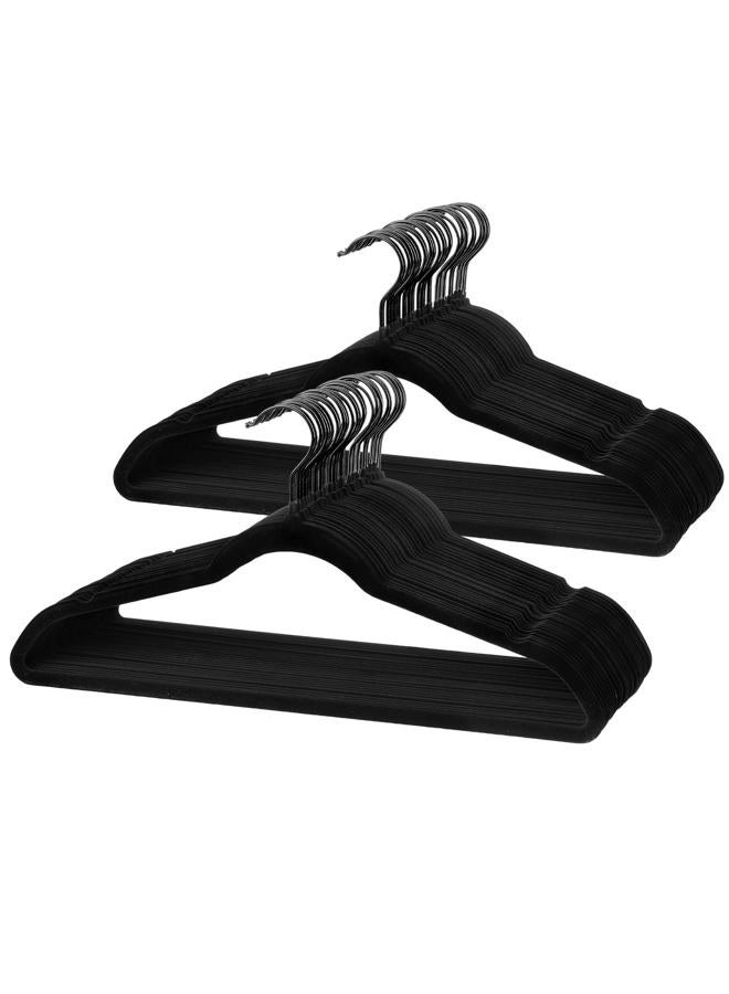 LMTrystFit Black Velvet Hangers 30 Pack Heavy Duty - Non Slip Clothes Hangers for Suit/Coat, Slim Space Saving Hangers for Closet Organization - Premium Felt Hanger with 360° Swivel Black Hook - Image 1