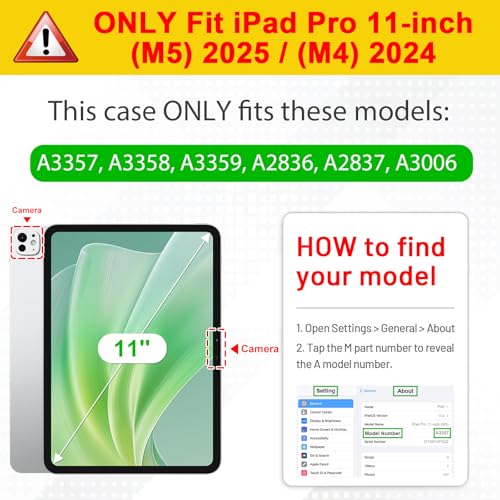 Fintie Folio Case for iPad Pro 11-inch (M5) 2025 / (M4) 2024 - Multiple Angles Viewing Stand Protective Cover with Pencil Holder & Pocket, Auto Wake/Sleep, Brown - Image 3