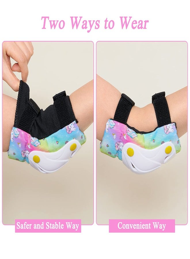 FIODAY Knee Pads for Kids Toddler Knee Pads and Elbow Pads Wrist Guards with Drawstring Bag Adjustable Protective Gear Set for Girls Boys Skating Cycling Skateboard Scooter,3-8 Years,Rainbow - Image 5