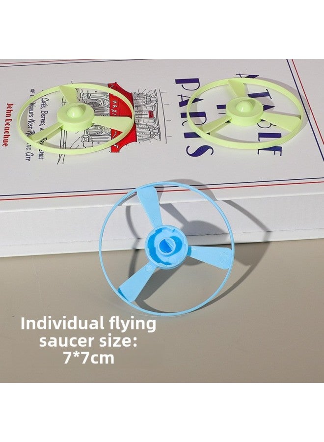 Children's Luminous Lotus Gyro Toy Strawberry Gyro Launch Kindergarten Baby Gift Stall Small Toys Wholesale-Color:Individual Flying Saucers - Ten Random Colors  - Image 1