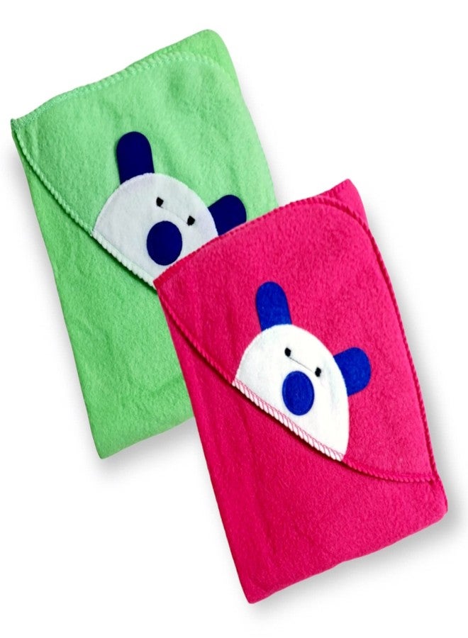 First Kick مجموعة بطانيات الأطفال حديثي الولادة من فيرست كيك، عبوة من بطانيات بألوان قوس قزح، مناسبة للأطفال الرضع من الجنسين، عبوة من قطعتين باللون الوردي الفاتح والأخضر. - Image 1