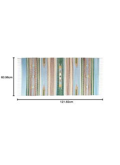 H2H H2H House2home Cotton Dhurrie Colorful Design Soft Rug for Kids Play Room and Yoga (Sky, Navy Blue, 2x4 Feet/60cm X 120cm)  - Image 2