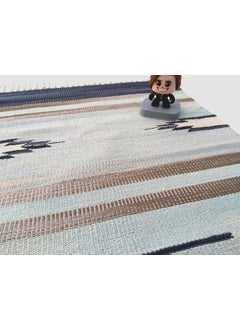 H2H H2H House2home Cotton Dhurrie Colorful Design Soft Rug for Kids Play Room and Yoga (Sky, Navy Blue, 2x4 Feet/60cm X 120cm)  - Image 4