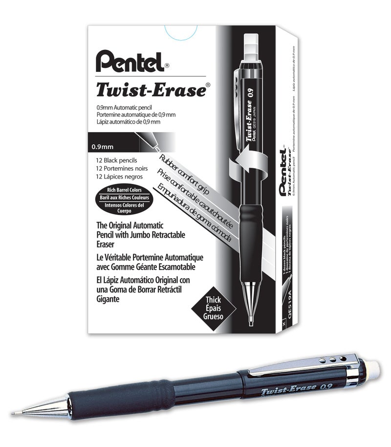 Pentel TwistErase III Mechanical Pencil 09mm Black Barrel - Image 2
