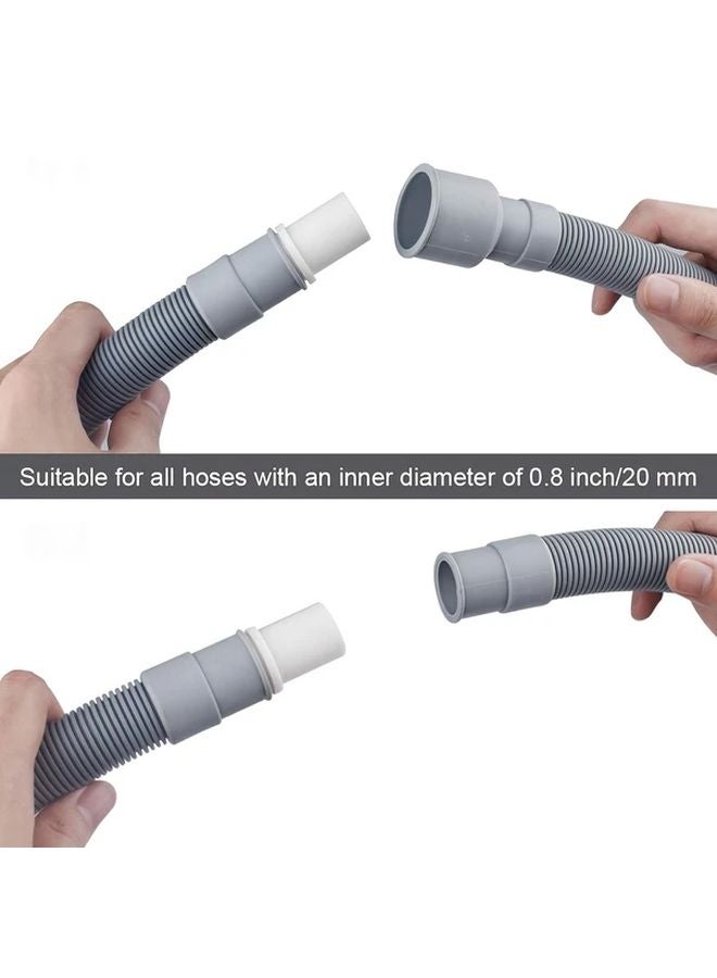 خرطوم تصريف الغسالة العالمي بطول 31.5 بوصة مع موصل ومشابك - Image 2