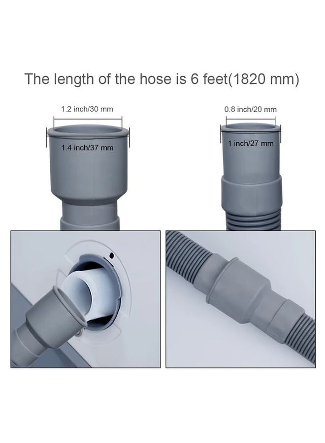 خرطوم تصريف الغسالة العالمي بطول 31.5 بوصة مع موصل ومشابك - Image 3