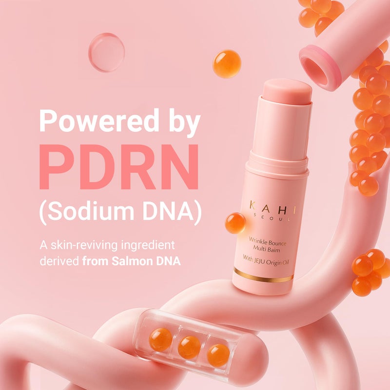 KAHI Wrinkle Bounce Multi Balm - DUO EDITION | All-in-One Hydrating Balm Eye Cream Make Up Base & Moisture Stick | Daily Moisturizer Stick with Salmon-derived sodium DNA (0.32 oz - Pack of 2) - Image 5