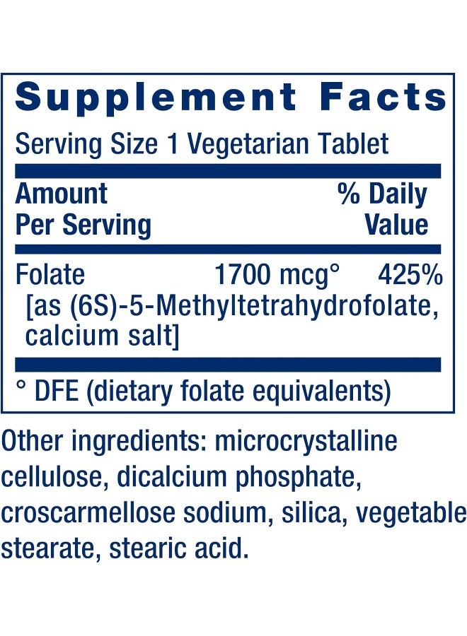 Life Extension حمض الفوليك الأمثل L-ميثيل فولات 100 قرص للبالغين - Image 3
