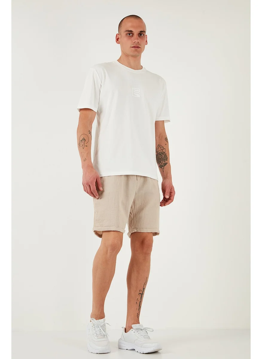 Buratti Cotton Regular Fit Normal Waist Muslin Short Men's Short CF25S657802