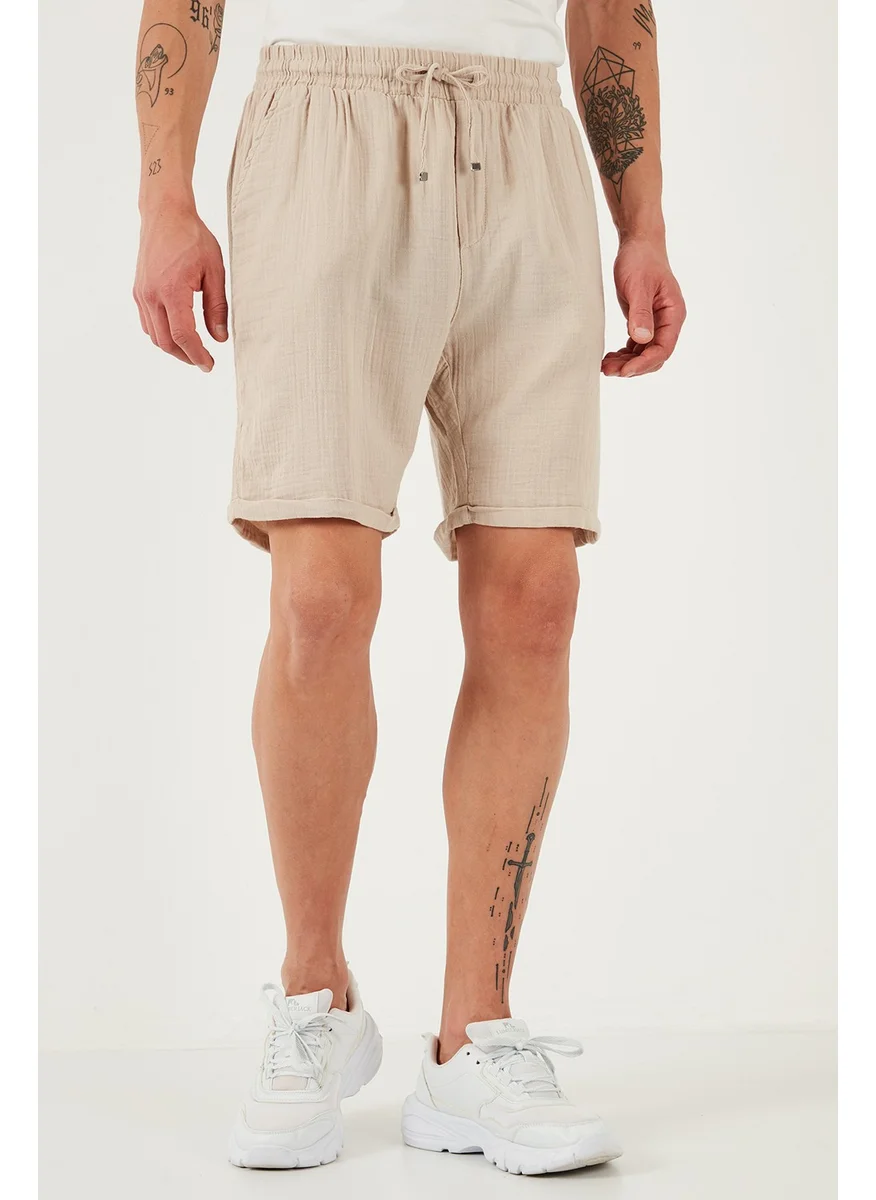 Buratti Cotton Regular Fit Normal Waist Muslin Short Men's Short CF25S657802