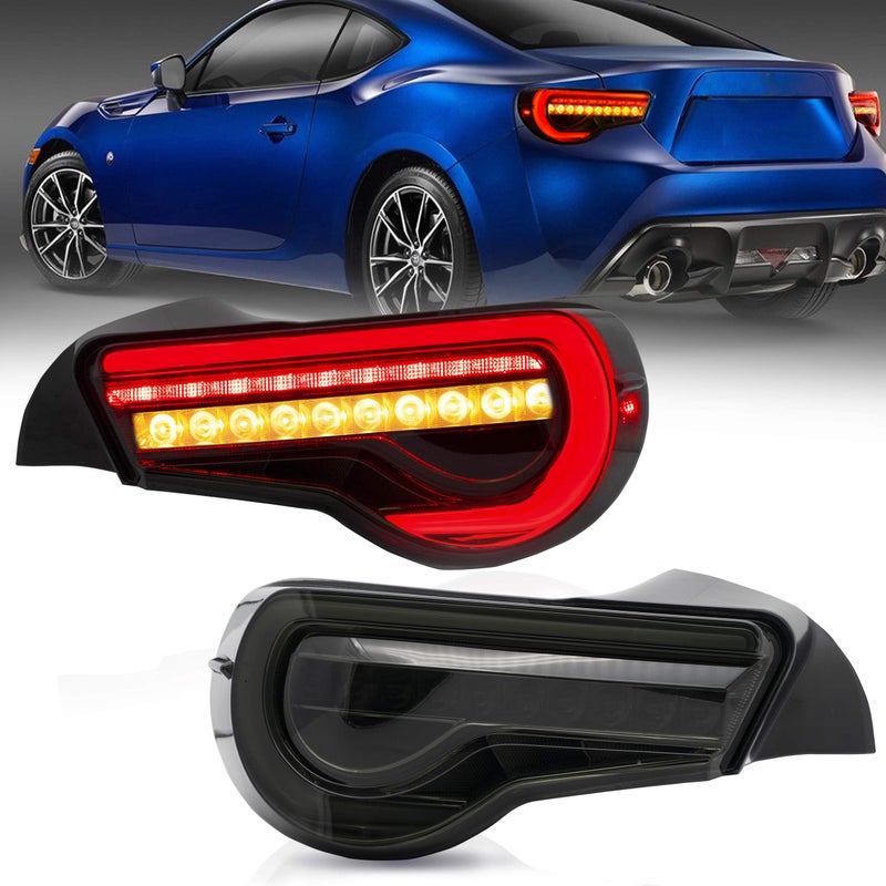 مجموعة مصابيح خلفية VLAND تناسب تويوتا 86 الجيل الأول 2012-2020 سوبارو BRZ 2013-2020 سايون FRS 2013-2020 مدخلة ومشغلة مدخنة