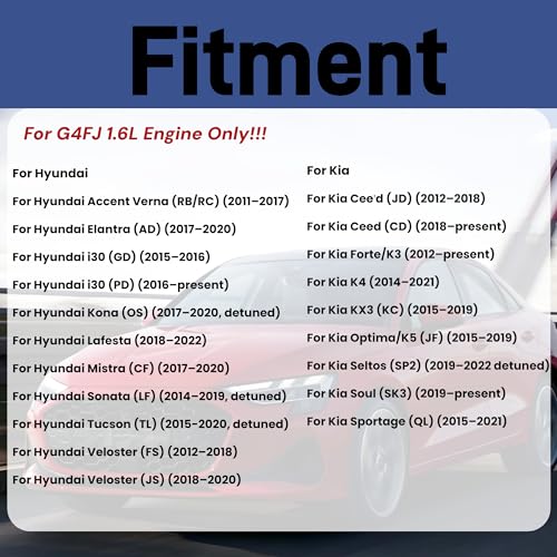 YIDEZU G4FJ 1.6L Engine Crankshaft Piston Connecting Rod Bearings Kit Fit for Hyundai Elantra Accent Verna Tuscon Veloster Sonata 2014-2019 for Kia Optima Forte Sportage 2015-2021 1.6L 231102B710 235102B700 - Image 2