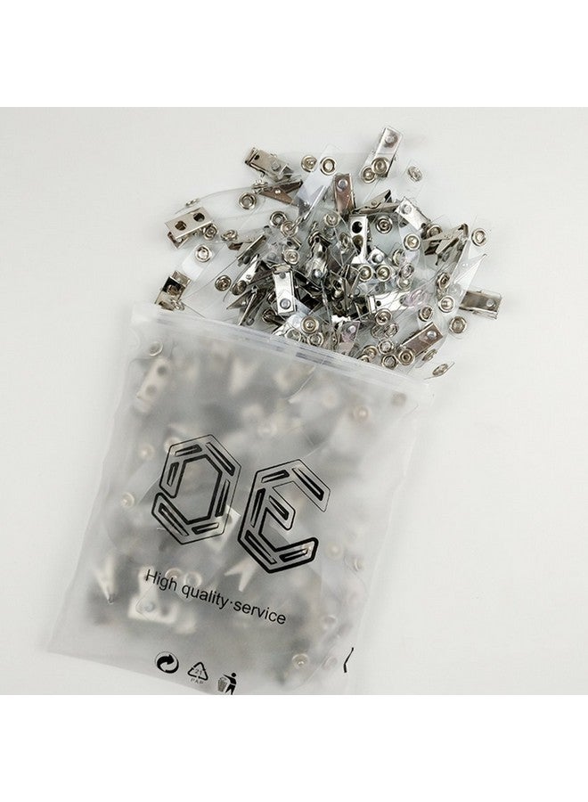 DE 100Pcs Metal Badge Clips With Clear Pcv Strapsid Strap Clip Adapter Id Badge Clips - Image 1