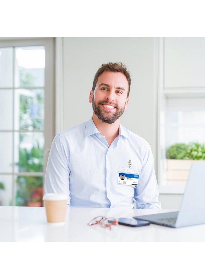 DE 100Pcs Metal Badge Clips With Clear Pcv Strapsid Strap Clip Adapter Id Badge Clips - Image 5