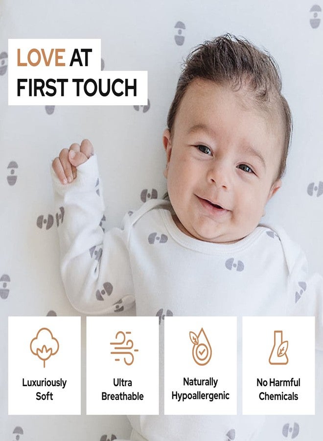 Pickle & Pumpkin Mini Crib Sheet with Geometric Pattern - 100% Organic Cotton Pack n Play Fitted Sheet - Premium Pack n Play Sheets - Compatible as Graco Pack n Play Sheet & Mini Crib Sheets - Pickle & Pumpkin - Image 2