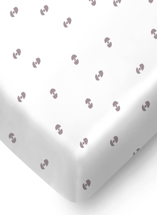 Pickle & Pumpkin Mini Crib Sheet with Geometric Pattern - 100% Organic Cotton Pack n Play Fitted Sheet - Premium Pack n Play Sheets - Compatible as Graco Pack n Play Sheet & Mini Crib Sheets - Pickle & Pumpkin - Image 1