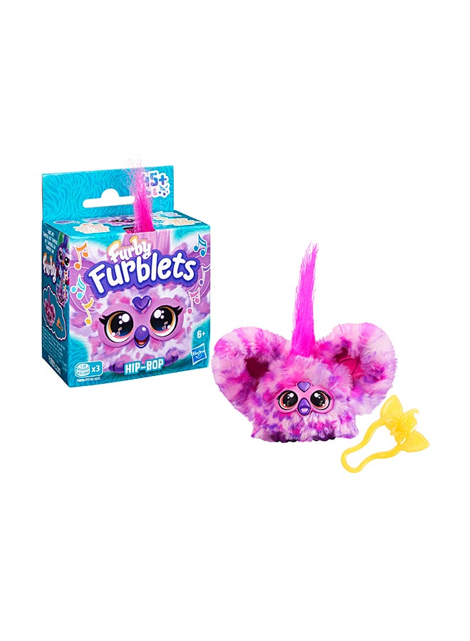 Furby أصدقاء فيربليتس هيب-بوب المصغرين، 45+ صوت، موسيقى هيب هوب وعبارات فيربش، ألعاب إلكترونية محشوة للفتيات والفتيان من 6 سنوات وما فوق، وردي وبنفسجي - Image 1