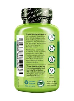 NATURELO Vegan B12 Infused With Spirulina 1000 mcg Methylcobalamin 90 Easy Swallow Capsules Dietary Supplement Formulated to support Cellular Energy Production  - Image 2