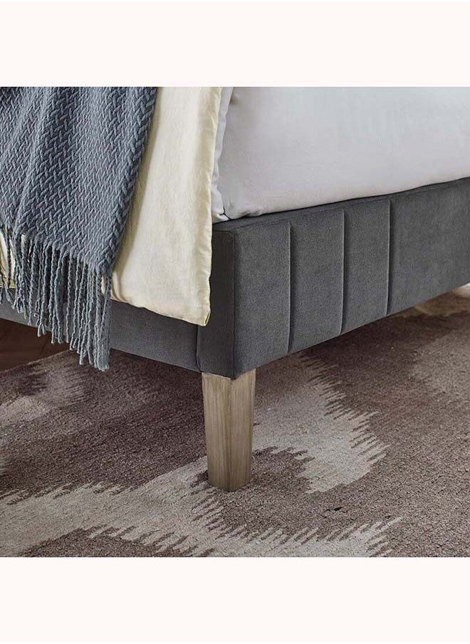 FSH Furniture - Kayden Queen Size Without Mattress Grey 160x200 cm - Image 1
