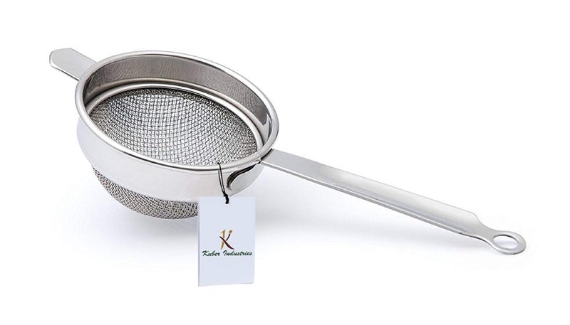 Kuber Industries Kuber Industries Stainless Steel Tea Strainer Chalni 10 cm Silver  - Image 2