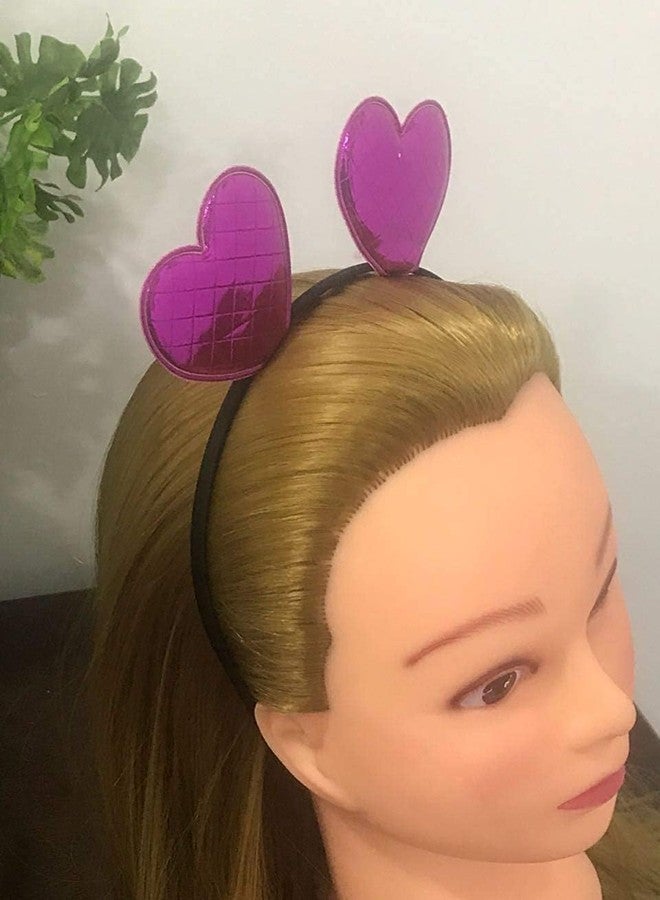 STRIPES® essentials 2 Piece Headband For Girls/Baby Girls Head Band | Girls Heart shape Hair band violet & Pink | combo - Image 4
