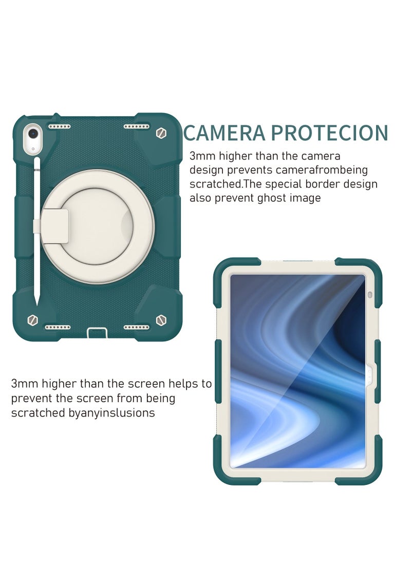 Rugged Heavy Duty Protective Case  for ipad 10th 10.9 inch 2022（A2757/A2777）Blackish green