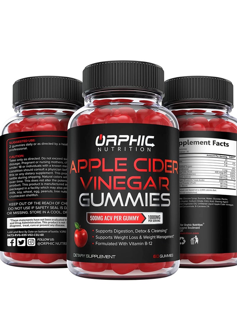 Orphic Nutrition Apple Cider Vinegar Gummies 1000 Mg 60 Gummies - Image 2