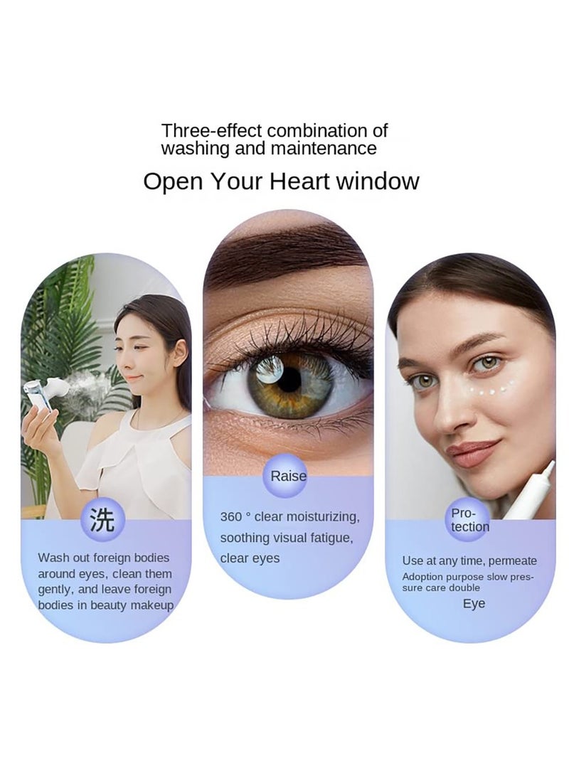 SYOSI Eye Sprayer, Nano Mini USB Charging Handheld Eye Care Spray Facial Mist Portable Eye Moisturizing Cleaning Soothing Machine Eye Cleaner Eyelid Cleanser Eye SPA Tool for Adult & Kids - Image 2