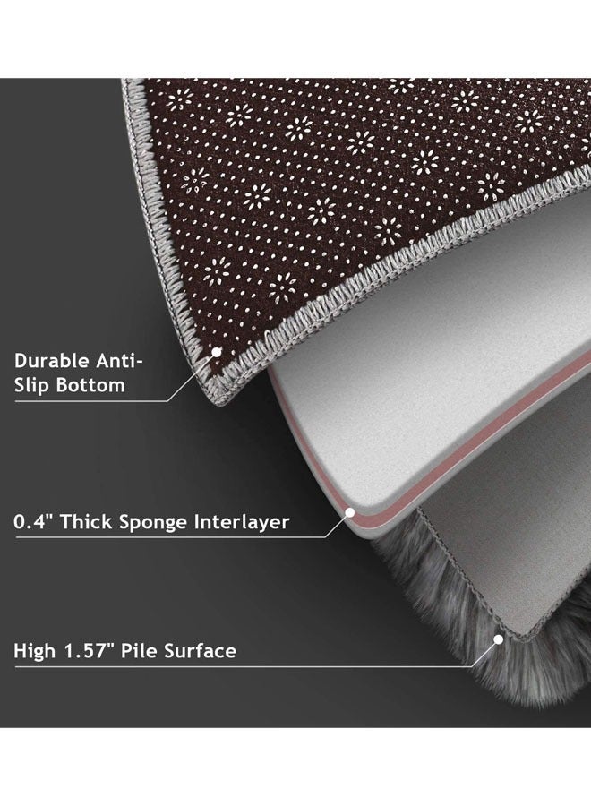 Optico Super Soft Fluffy Area Rug Anti-Slip Plush Rug High Pile Tie Dye Rug for Living Room Bedroom Kids Room-Tie Dye Dark Grey - Image 3