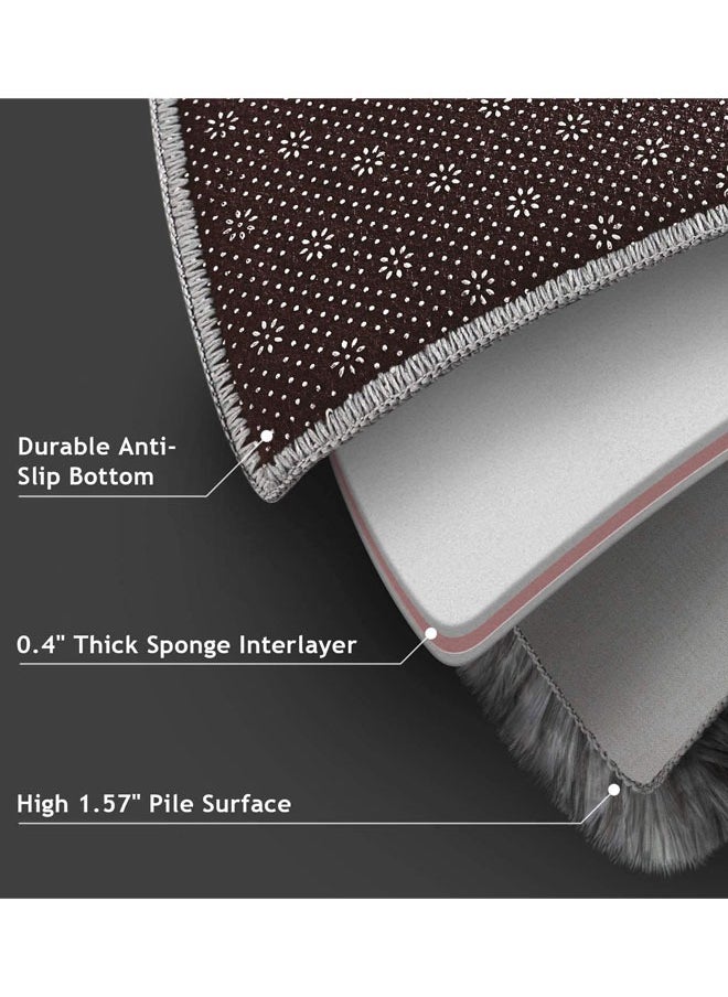Optico - Super Soft Fluffy Area Rug Anti-Slip Plush Rug High Pile Tie Dye Rug for Living Room Bedroom Kids Room-Tie Dye Dark Grey - Image 1