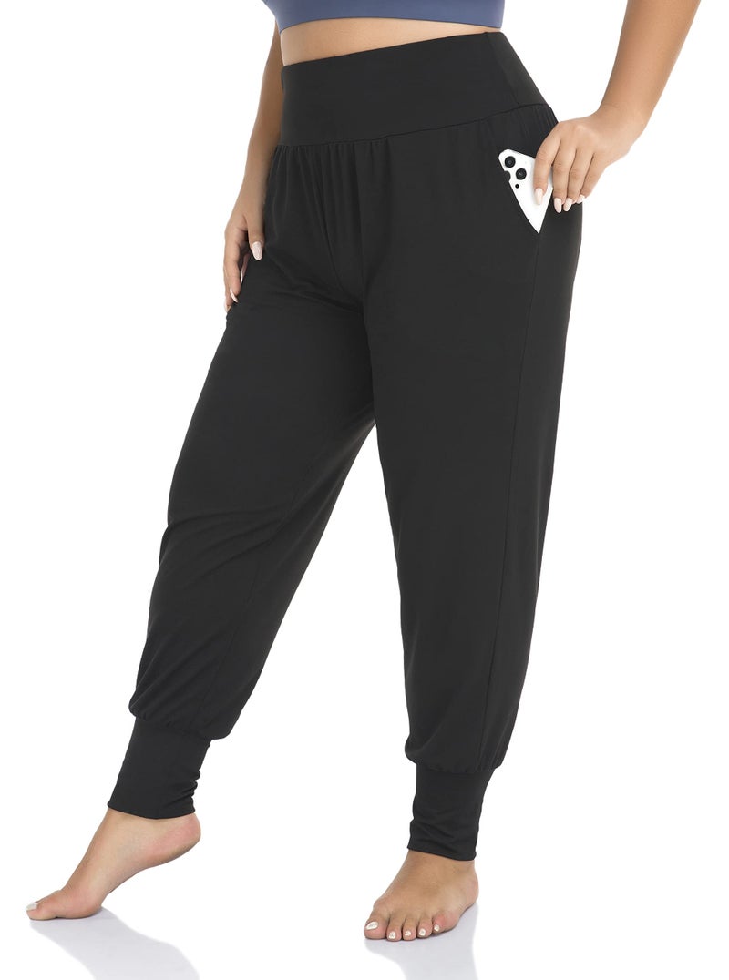 ZERDOCEAN Women's Plus Size Casual Yoga Joggers Comfy Workout Lounge Pants Black 5X - Image 2