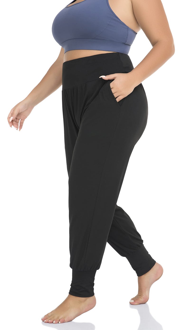 ZERDOCEAN Women's Plus Size Casual Yoga Joggers Comfy Workout Lounge Pants Black 5X - Image 5