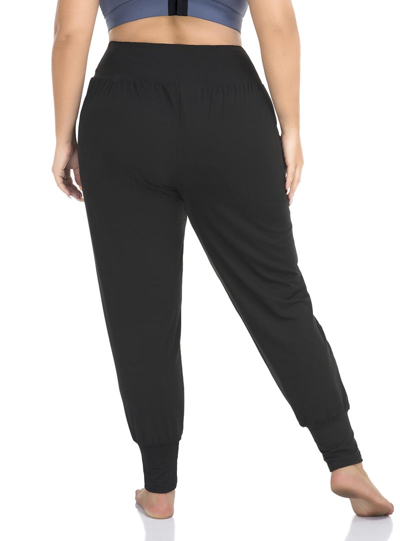 ZERDOCEAN Women's Plus Size Casual Yoga Joggers Comfy Workout Lounge Pants Black 5X - Image 4