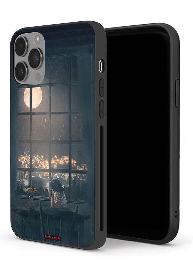 Tolwak Apple iPhone 14 Pro Max Protective Case Looking At Moon Art - Image 1