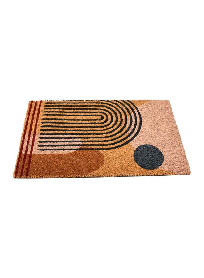 Main + Mesa Geometric Coir Doormat with Non-Slip PVC Backing, Curved Geo - Image 5