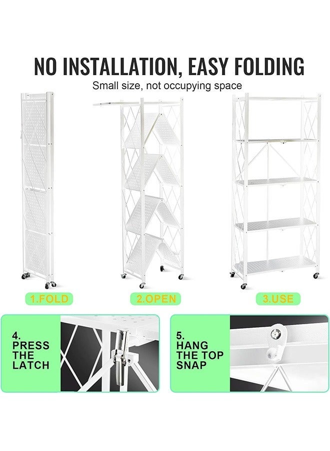 Beauenty 5-Tire Scratch-Resistant Storage Rack white  70*35*160cm - Image 3