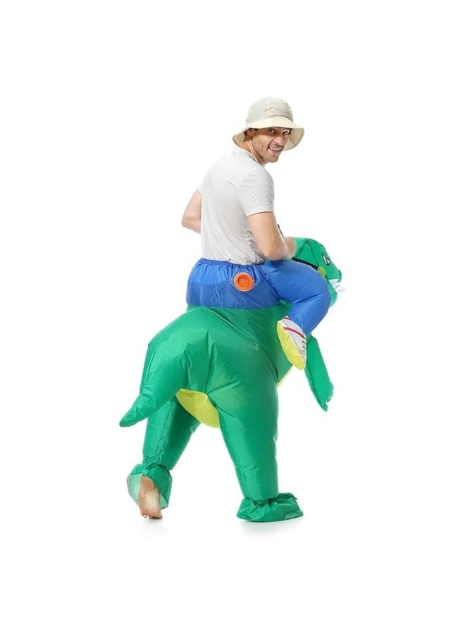 GGEROU Dinosaur Inflatable Costumes,T-Rex Dinosaur Costume Festival,Dinosaur Party Cosplay,T-rex Cosplay Anime Blow-up Party Dress for Adult,Including a Hair Dryer 150cm-190cm - Image 5