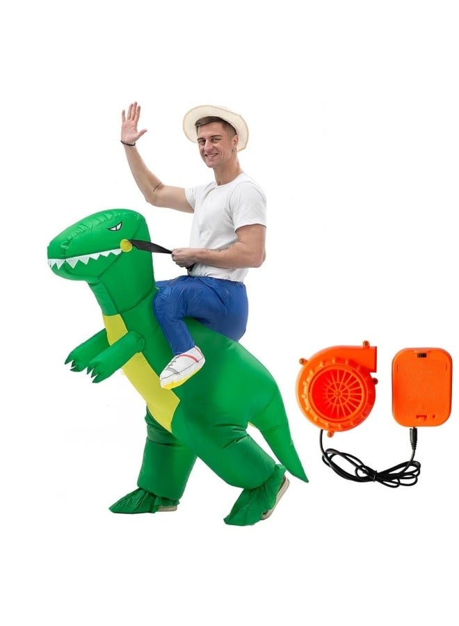GGEROU Dinosaur Inflatable Costumes,T-Rex Dinosaur Costume Festival,Dinosaur Party Cosplay,T-rex Cosplay Anime Blow-up Party Dress for Adult,Including a Hair Dryer 150cm-190cm - Image 1