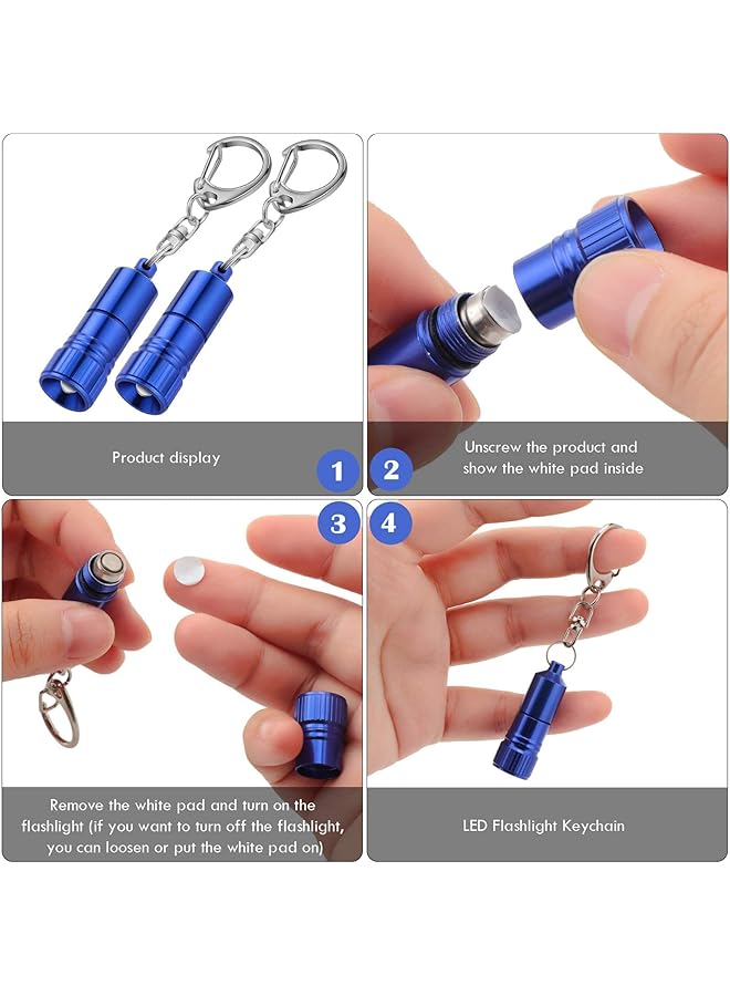 Excefore 5 Pieces Mini Led Flashlight Keychain Portable Bright Flashlight Keychain Ring Light Torch with Hook for Camping Battery Included - Image 3
