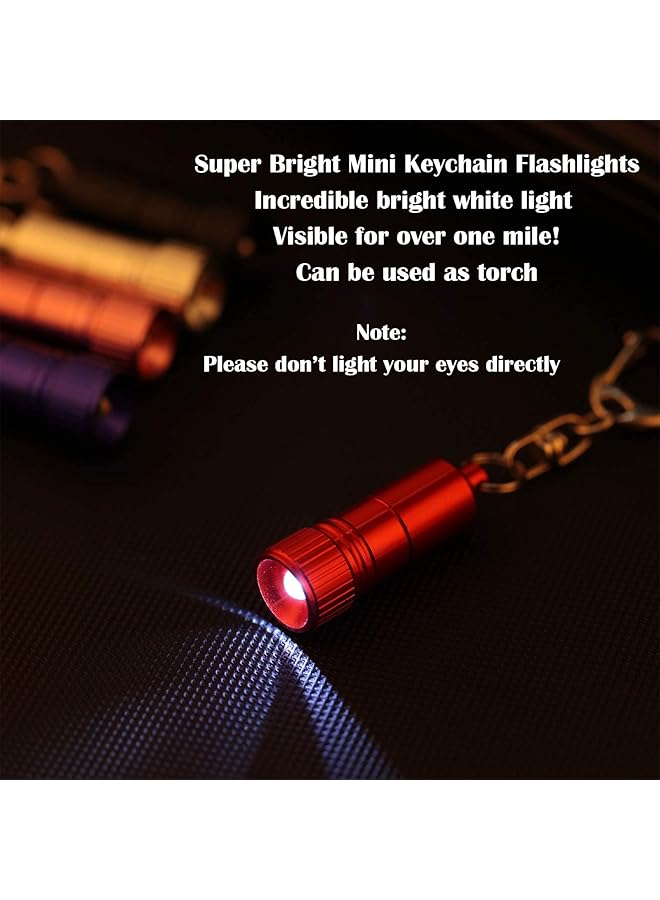 Excefore 5 Pieces Mini Led Flashlight Keychain Portable Bright Flashlight Keychain Ring Light Torch with Hook for Camping Battery Included - Image 2