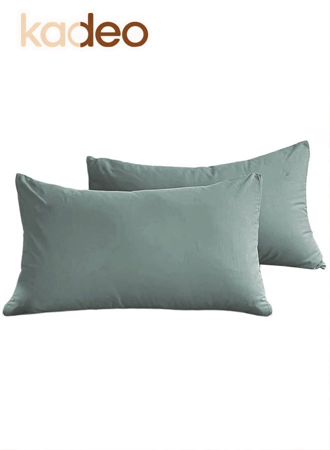kadeo 2PCS 100% Cotton Pillowcase, Breathable and Soft Pillow Covers with Envelope Closure, Room Decor for Women Men, 48x74CM - Image 1