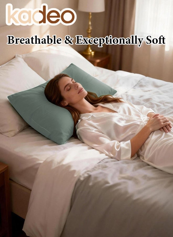 kadeo 2PCS 100% Cotton Pillowcase, Breathable and Soft Pillow Covers with Envelope Closure, Room Decor for Women Men, 48x74CM - Image 3